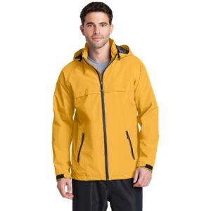 Person in yellow rain jacket